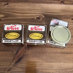 Vintage Kerr Regular Mouth Mason canning Jar Lids 2 Brand New Boxes+6 open box